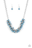 Party Procession - Blue Necklace - Paparazzi Accessories Necklace Bedazzle Me Pretty Mobile Fashion Boutique