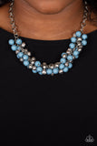 Party Procession - Blue Necklace - Paparazzi Accessories Necklace Bedazzle Me Pretty Mobile Fashion Boutique