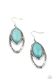 Pasture Paradise - Blue Earrings - Paparazzi Accessories Earrings Bedazzle Me Pretty Mobile Fashion Boutique