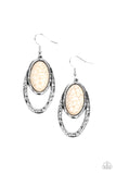 Pasture Paradise - White Earrings - Paparazzi Accessories Earrings Bedazzle Me Pretty Mobile Fashion Boutique