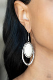 Pasture Paradise - White Earrings - Paparazzi Accessories Earrings Bedazzle Me Pretty Mobile Fashion Boutique