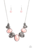 Patterned Paisley - Pink Necklace - Paparazzi Accessories Necklace Bedazzle Me Pretty Mobile Fashion Boutique