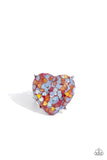 Patterned Promenade - Red Ring - Paparazzi Accessories Ring Bedazzle Me Pretty Mobile Fashion Boutique