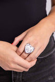 Patterned Promenade - Silver Ring - Paparazzi Accessories Ring Bedazzle Me Pretty Mobile Fashion Boutique