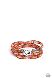 PAW-sitive Thinking - Orange Bracelet - Paparazzi Accessories Bracelet Bedazzle Me Pretty Mobile Fashion Boutique