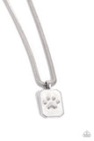 PAW to the Line - White Necklace - Paparazzi Accessories Necklace Bedazzle Me Pretty Mobile Fashion Boutique