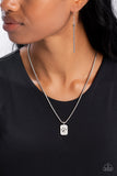 PAW to the Line - White Necklace - Paparazzi Accessories Necklace Bedazzle Me Pretty Mobile Fashion Boutique