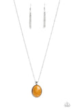 Peaceful Glow - Yellow Necklace - Paparazzi Accessories Necklace Bedazzle Me Pretty Mobile Fashion Boutique