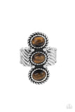 Peaceful Paradise - Brown Ring - Paparazzi Accessories Ring Bedazzle Me Pretty Mobile Fashion Boutique