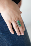 Peaceful Paradise - Green Ring - Paparazzi Accessories Ring Bedazzle Me Pretty Mobile Fashion Boutique