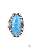 Peacefully Pioneer - Blue Ring - Paparazzi Accessories Ring Bedazzle Me Pretty Mobile Fashion Boutique