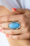 Peacefully Pioneer - Blue Ring - Paparazzi Accessories Ring Bedazzle Me Pretty Mobile Fashion Boutique