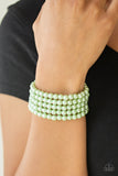 Pearl Bliss - Green Bracelet - Paparazzi Accessories Bracelet Bedazzle Me Pretty Mobile Fashion Boutique