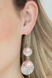 Pearl Dive - Pink Earrings - Paparazzi Accessories Earrings Bedazzle Me Pretty Mobile Fashion Boutique