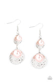 Pearl Dive - Pink Earrings - Paparazzi Accessories Earrings Bedazzle Me Pretty Mobile Fashion Boutique