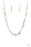 Pearl Essence - Green Necklace - Paparazzi Accessories Necklace Bedazzle Me Pretty Mobile Fashion Boutique