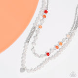 Pearl Pact - Orange Necklace - Paparazzi Accessories Necklace Bedazzle Me Pretty Mobile Fashion Boutique