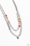 Pearl Pact - Orange Necklace - Paparazzi Accessories Necklace Bedazzle Me Pretty Mobile Fashion Boutique