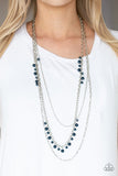 Pearl Pageant - Blue Necklace - Paparazzi Accessories Necklace Bedazzle Me Pretty Mobile Fashion Boutique