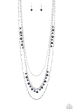 Pearl Pageant - Blue Necklace - Paparazzi Accessories Necklace Bedazzle Me Pretty Mobile Fashion Boutique