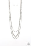 Pearl Pageant - White Necklace - Paparazzi Accessories Necklace Bedazzle Me Pretty Mobile Fashion Boutique