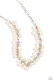 Pearl Parlor - White Necklace - Paparazzi Accessories Necklace Bedazzle Me Pretty Mobile Fashion Boutique