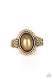 Pearl Party - Brass Ring - Paparazzi Accessories Ring Bedazzle Me Pretty Mobile Fashion Boutique