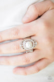 Pearl Posh - White Ring - Paparazzi Accessories Ring Bedazzle Me Pretty Mobile Fashion Boutique