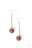Pearl Redux - Brown Earrings - Paparazzi Accessories Earrings Bedazzle Me Pretty Mobile Fashion Boutique