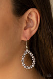 Pearl Spectacular - Silver Earrings - Paparazzi Accessories Earrings Bedazzle Me Pretty Mobile Fashion Boutique