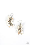 Pebble Palette - White Earrings - Paparazzi Accessories Earrings Bedazzle Me Pretty Mobile Fashion Boutique