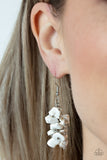 Pebble Palette - White Earrings - Paparazzi Accessories Earrings Bedazzle Me Pretty Mobile Fashion Boutique