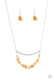 Pebble Prana - Yellow Necklace - Paparazzi Accessories Necklace Bedazzle Me Pretty Mobile Fashion Boutique