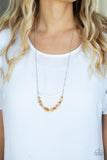 Pebble Prana - Yellow Necklace - Paparazzi Accessories Necklace Bedazzle Me Pretty Mobile Fashion Boutique