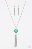 Pep In Your Step - Green Necklace - Paparazzi Accessories Necklace Bedazzle Me Pretty Mobile Fashion Boutique