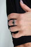 Pep Talk - Black Ring - Paparazzi Accessories Ring Bedazzle Me Pretty Mobile Fashion Boutique