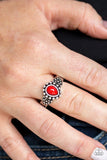 Pep Talk - Red Ring - Paparazzi Accessories Ring Bedazzle Me Pretty Mobile Fashion Boutique