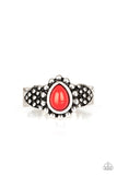 Pep Talk - Red Ring - Paparazzi Accessories Ring Bedazzle Me Pretty Mobile Fashion Boutique