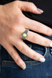 Pep Talk - Yellow Ring - Paparazzi Accessories Ring Bedazzle Me Pretty Mobile Fashion Boutique