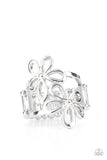 Perennial Pair - Silver Ring - Paparazzi Accessories Ring Bedazzle Me Pretty Mobile Fashion Boutique
