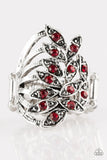 Perennial Paradise - Red Ring - Paparazzi Accessories Ring Bedazzle Me Pretty Mobile Fashion Boutique