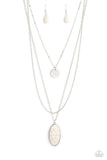 Perennial Phenomena - White Necklace - Paparazzi Accessories Necklace Bedazzle Me Pretty Mobile Fashion Boutique