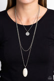 Perennial Phenomena - White Necklace - Paparazzi Accessories Necklace Bedazzle Me Pretty Mobile Fashion Boutique
