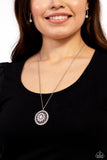 Perennial Pinnacle - White Necklace - Paparazzi Accessories Necklace Bedazzle Me Pretty Mobile Fashion Boutique