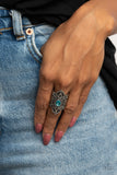 Perennial Posh - Blue Ring - Paparazzi Accessories Ring Bedazzle Me Pretty Mobile Fashion Boutique