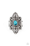 Perennial Posh - Blue Ring - Paparazzi Accessories Ring Bedazzle Me Pretty Mobile Fashion Boutique
