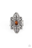 Perennial Posh - Brown Ring - Paparazzi Accessories Ring Bedazzle Me Pretty Mobile Fashion Boutique
