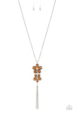 Perennial Powerhouse - Brown Necklace - Paparazzi Accessories Necklace Bedazzle Me Pretty Mobile Fashion Boutique