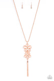 Perennial Powerhouse - Rose Gold Necklace - Paparazzi Accessories Necklace Bedazzle Me Pretty Mobile Fashion Boutique