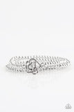 Perennial Princess - White Bracelet - Paparazzi Accessories Bracelet Bedazzle Me Pretty Mobile Fashion Boutique